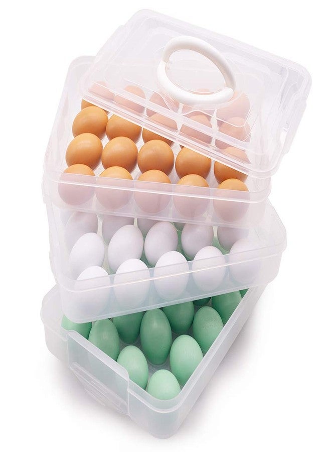 Flipco Egg Holder, 3-Layer Deviled Egg Tray with Lid Egg Carrier Box Dispenser Container with Handle for 72 Eggs - Image 2